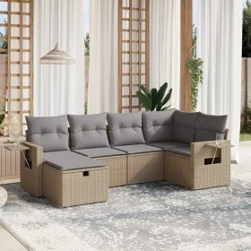 Garden sofa set with beige cushions mix 6 pieces PE rattan by , Garden sets - Ref: Foro24-3263795, Price: 382,21 €, Discount: %
