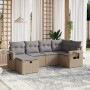 Garden sofa set with beige cushions mix 6 pieces PE rattan by , Garden sets - Ref: Foro24-3263795, Price: 390,18 €, Discount: %