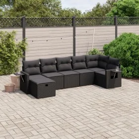 7-piece garden dining set and black synthetic rattan cushions by , Garden sets - Ref: Foro24-3263811, Price: 482,20 €, Discou...