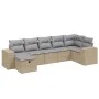 Garden sofa set with beige cushions mix 7 pieces PE rattan by , Garden sets - Ref: Foro24-3264455, Price: 460,48 €, Discount: %