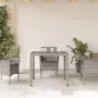 Garden table glass surface PE rattan gray 90x90x75 cm by , Garden tables - Ref: Foro24-365526, Price: 119,98 €, Discount: %