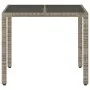 Garden table glass surface PE rattan gray 90x90x75 cm by , Garden tables - Ref: Foro24-365526, Price: 119,98 €, Discount: %