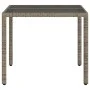 Garden table glass surface PE rattan gray 90x90x75 cm by , Garden tables - Ref: Foro24-365526, Price: 119,98 €, Discount: %