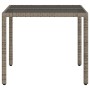 Gartentisch Glasoberfläche PE Rattan grau 90x90x75 cm von , Gartentische - Ref: Foro24-365526, Preis: 106,10 €, Rabatt: %