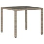 Gartentisch Glasoberfläche PE Rattan grau 90x90x75 cm von , Gartentische - Ref: Foro24-365526, Preis: 106,10 €, Rabatt: %