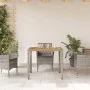 Mesa de jardín superficie madera acacia ratán gris 90x90x75 cm de , Mesas de jardín - Ref: Foro24-365530, Precio: 130,24 €, D...