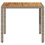 Gartentisch aus grauem Rattan, Akazienholz, Oberfläche 90 x 90 x 75 cm von , Gartentische - Ref: Foro24-365530, Preis: 110,92...
