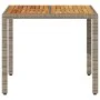 Mesa de jardín superficie madera acacia ratán gris 90x90x75 cm de , Mesas de jardín - Ref: Foro24-365530, Precio: 130,24 €, D...