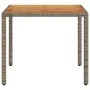 Gartentisch aus grauem Rattan, Akazienholz, Oberfläche 90 x 90 x 75 cm von , Gartentische - Ref: Foro24-365530, Preis: 130,24...