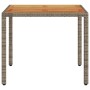 Gartentisch aus grauem Rattan, Akazienholz, Oberfläche 90 x 90 x 75 cm von , Gartentische - Ref: Foro24-365530, Preis: 110,92...