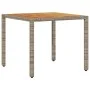 Mesa de jardín superficie madera acacia ratán gris 90x90x75 cm de , Mesas de jardín - Ref: Foro24-365530, Precio: 130,24 €, D...