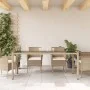 Gartentisch Glasoberfläche PE Rattan Beige 190x90x75 cm von , Gartentische - Ref: Foro24-365539, Preis: 188,52 €, Rabatt: %