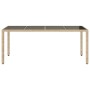 Gartentisch Glasoberfläche PE Rattan Beige 190x90x75 cm von , Gartentische - Ref: Foro24-365539, Preis: 191,95 €, Rabatt: %
