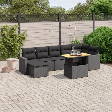 8-piece garden sofa set and black synthetic rattan cushions by , Garden sets - Ref: Foro24-3264730, Price: 493,66 €, Discount: %