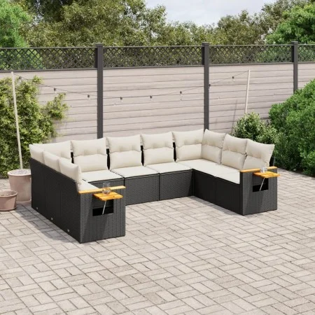 8-piece garden sofa set and black synthetic rattan cushions by , Garden sets - Ref: Foro24-3227113, Price: 546,22 €, Discount: %
