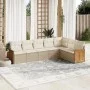 7-teiliges Gartensofa-Set und beigefarbene synthetische Rattankissen von , Gartensets - Ref: Foro24-3227710, Preis: 494,71 €,...