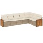 7-piece garden sofa set and beige synthetic rattan cushions by , Garden sets - Ref: Foro24-3227710, Price: 443,95 €, Discount: %