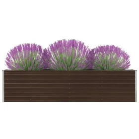 Galvanized steel raised planter in brown, 320x40x77 cm by vidaXL, Pots and planters - Ref: Foro24-47050, Price: 98,58 €, Disc...