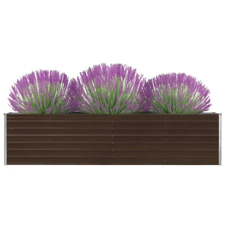 Galvanized steel raised planter in brown, 320x40x77 cm by vidaXL, Pots and planters - Ref: Foro24-47050, Price: 98,58 €, Disc...