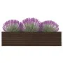 Galvanized steel raised planter in brown, 320x40x77 cm by vidaXL, Pots and planters - Ref: Foro24-47050, Price: 98,58 €, Disc...