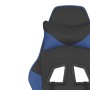 Silla gaming de masaje cuero sintético negro y azul