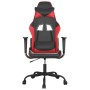 Silla gaming de masaje cuero sintético negro y rojo