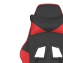 Silla gaming de masaje cuero sintético negro y rojo