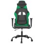 Silla gaming de masaje cuero sintético negro y verde