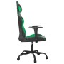 Silla gaming de masaje cuero sintético negro y verde