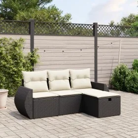 4-piece garden sofa set with black synthetic rattan cushions by , Garden sets - Ref: Foro24-3264062, Price: 265,27 €, Discoun...