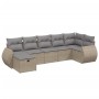 Gartensofa-Set mit beigem Kissenmix, 7-teilig aus PE-Rattan von , Gartensets - Ref: Foro24-3264125, Preis: 453,88 €, Rabatt: %