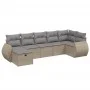 Gartensofa-Set mit beigem Kissenmix, 7-teilig aus PE-Rattan von , Gartensets - Ref: Foro24-3264125, Preis: 463,01 €, Rabatt: %