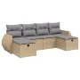 Juego de sofás jardín con cojines beige mezcla 6 pzas ratán PE de , Conjuntos de jardín - Ref: Foro24-3264165, Precio: 385,13...