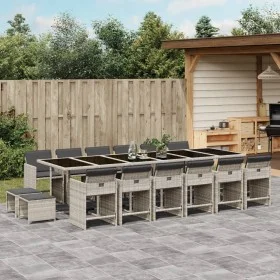 Garden dining set and cushions 17 pieces light gray synthetic rattan by , Garden sets - Ref: Foro24-3211187, Price: 1,00 €, D...