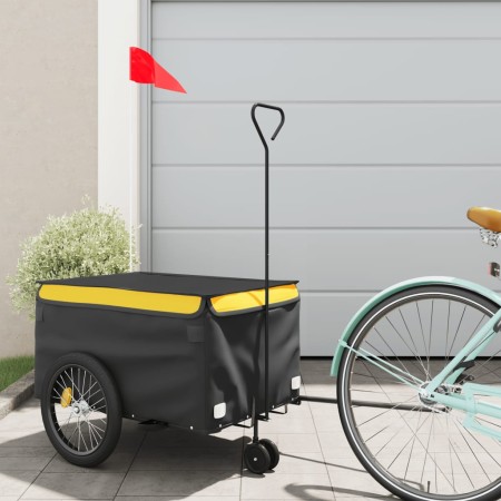 Remolque para bicicleta hierro negro y amarillo 30 kg