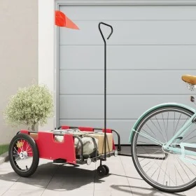 Iron bicycle trailer and red Oxford cloth by , Bicycle trailers - Ref: Foro24-94188, Price: 82,81 €, Discount: %