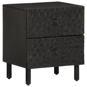 Solid black mango wood bedside table 40x33x46 cm by , Nightstands - Ref: Foro24-356817, Price: 65,56 €, Discount: %