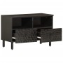 Massiver TV-Schrank aus schwarzem Mangoholz, 70 x 33 x 46 cm von , TV-Möbel - Ref: Foro24-356820, Preis: 63,65 €, Rabatt: %