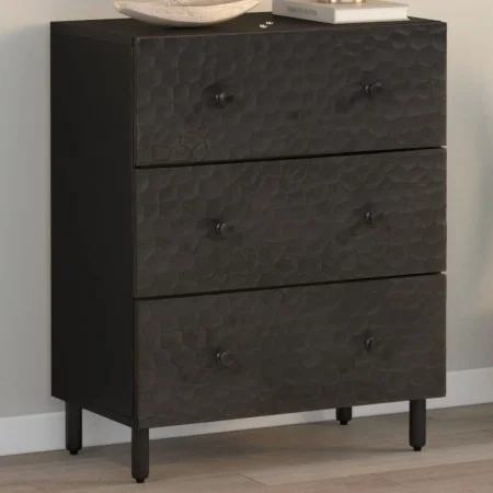 Solid black mango wood sideboard 60x33x75 cm by , Sideboards - Ref: Foro24-356822, Price: 151,71 €, Discount: %