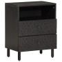Mesita de noche madera maciza de mango negra 50x33x60 cm de , Mesitas de noche - Ref: Foro24-356829, Precio: 67,46 €, Descuen...