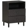 Solid black mango wood nightstand 50x33x60 cm by , Nightstands - Ref: Foro24-356829, Price: 66,82 €, Discount: %