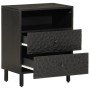 Mesita de noche madera maciza de mango negra 50x33x60 cm de , Mesitas de noche - Ref: Foro24-356829, Precio: 67,46 €, Descuen...