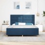 Estructura de cama con cabecera Azul 180 x 200 cm tela