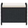Gartenhocker mit schwarzem synthetischem Rattankissen 58x46x46 cm von , Hocker für den Außenbereich - Ref: Foro24-365733, Pre...