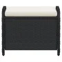 Gartenhocker mit schwarzem synthetischem Rattankissen 58x46x46 cm von , Hocker für den Außenbereich - Ref: Foro24-365733, Pre...