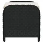 Gartenhocker mit schwarzem synthetischem Rattankissen 58x46x46 cm von , Hocker für den Außenbereich - Ref: Foro24-365733, Pre...