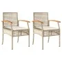 Gartenstühle mit Kissen 2 Stück beiges PE-Rattan und Akazienholz von , Gartenstühle - Ref: Foro24-366249, Preis: 146,08 €, Ra...