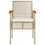 Garden chairs with cushion 2 pcs beige PE rattan and acacia wood by , Garden chairs - Ref: Foro24-366249, Price: 124,57 €, Di...