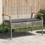Garden bench with gray synthetic rattan and acacia wood cushion by , garden benches - Ref: Foro24-366256, Price: 105,19 €, Di...