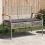 Gartenbank mit Kissen aus grauem synthetischem Rattan und Akazienholz von , Gartenbänke - Ref: Foro24-366256, Preis: 91,81 €,...
